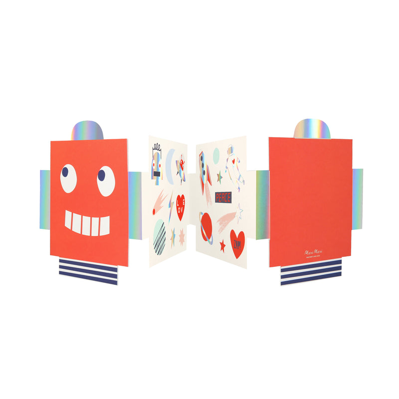 Robot Concertina Valentine Stickers
