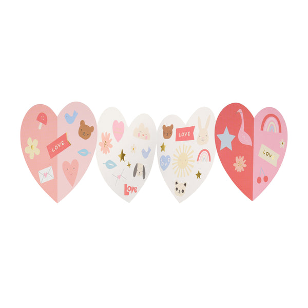 Heart Concertina Valentine Stickers