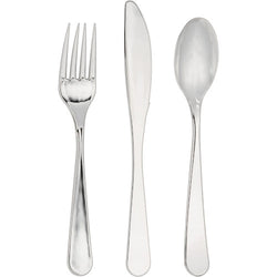 Elise Silver Plastic Cutlery Set
