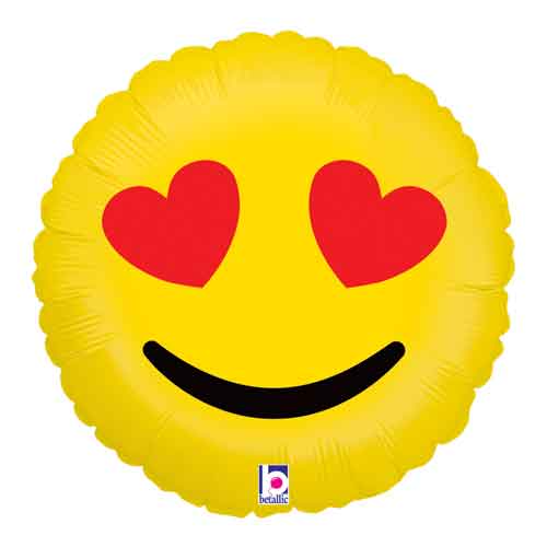 Emoji Hearts Foil Balloon