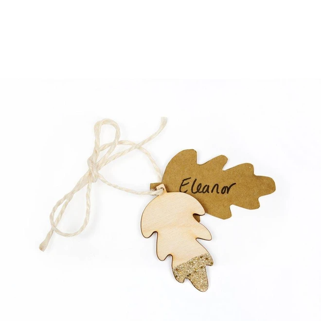 Glittered Leaf Napkin Ties & Placecard - Thumbnail 3