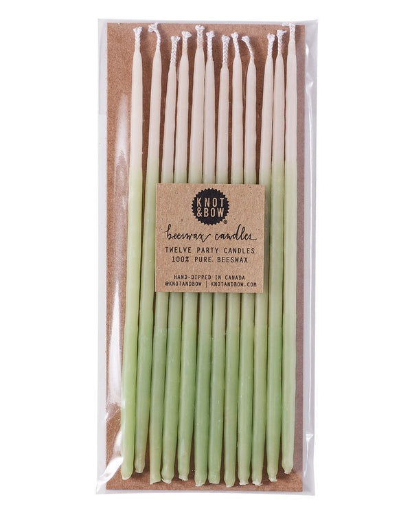Mint Tall Beeswax Party Candles