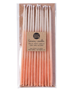 Peach Ombré Tall Beeswax Party Candles