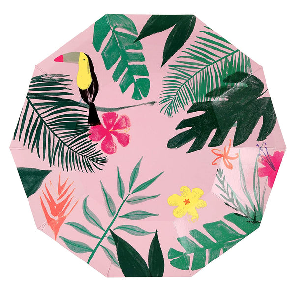 Pink Tropical Plates - Large