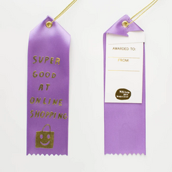 Super Good At Online Shopping - Award Ribbon Card