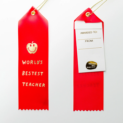 World's Bestest Teacher - Award Ribbon Card