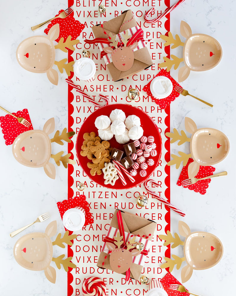 Dear Rudolph Reindeer Names Table Runner