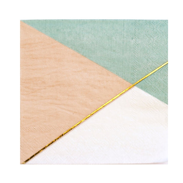 Desert Rose - Colorblock Lunch Paper Napkins