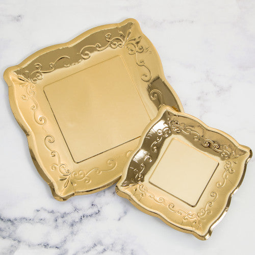 Gold Scalloped Embossed Large Plates