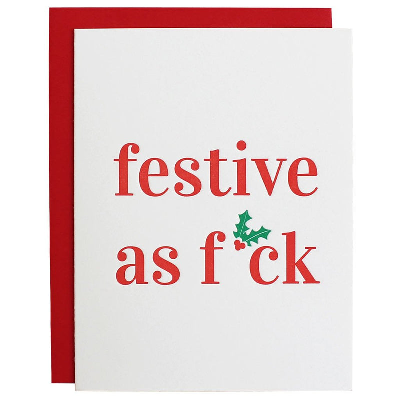 Festive as F*ck Letterpress Card