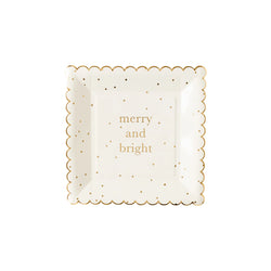 Golden Holiday Merry & Bright Plate
