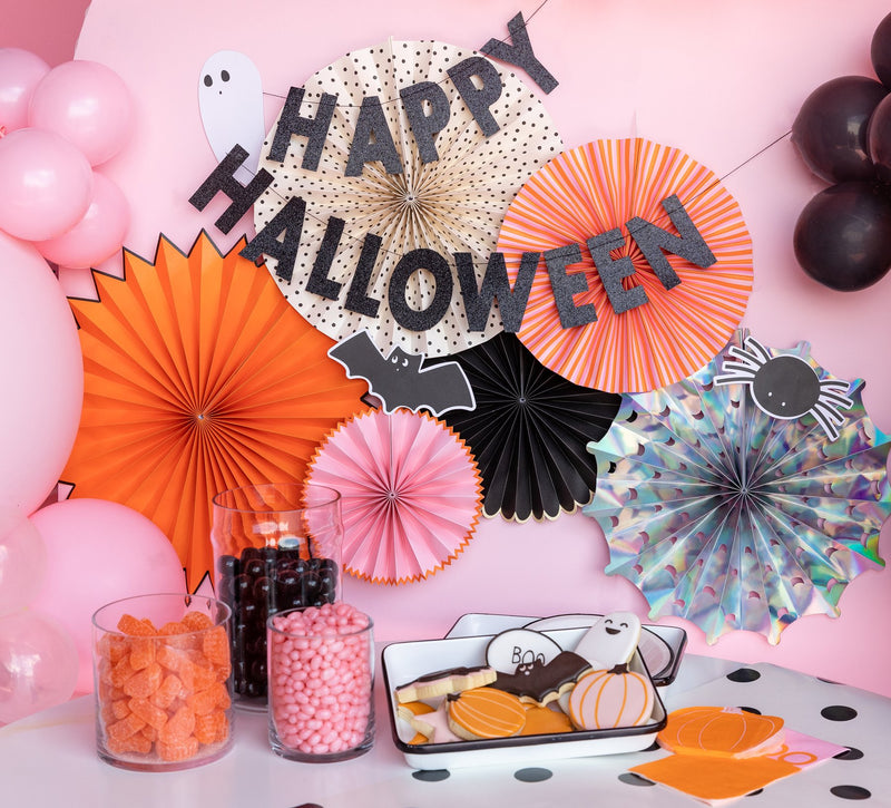 Happy Haunting Party Fans 6 Set