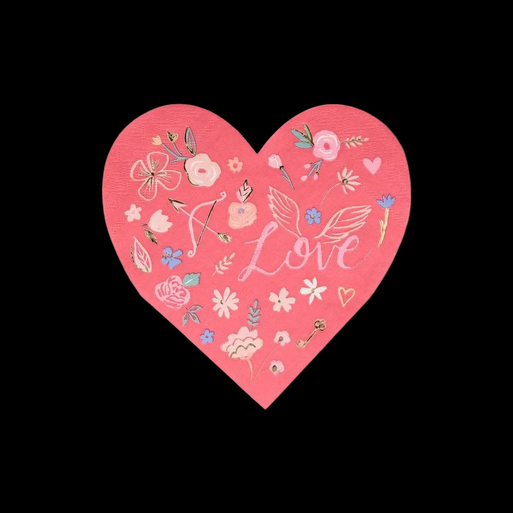Valentine Heart Die Cut Napkins