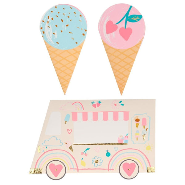 Ice Cream Valentine Cards Set