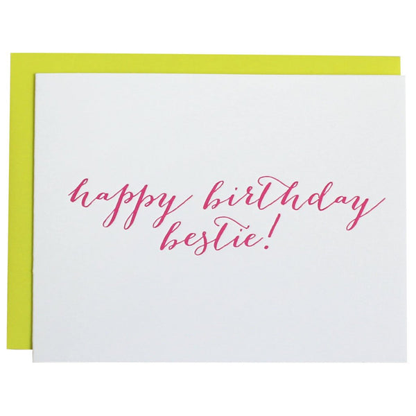 Happy Birthday Bestie Letterpress Card