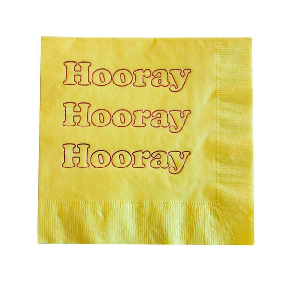 Hooray Foil Napkins - Lemon Yellow