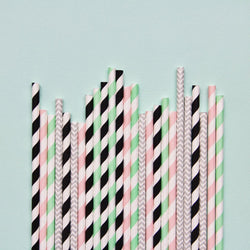 Memphis Pastels Paper Straws - Mixed Pack