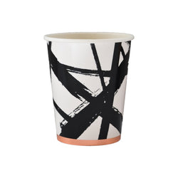 Muse - Black and White Brush Strokes Paper Cups
