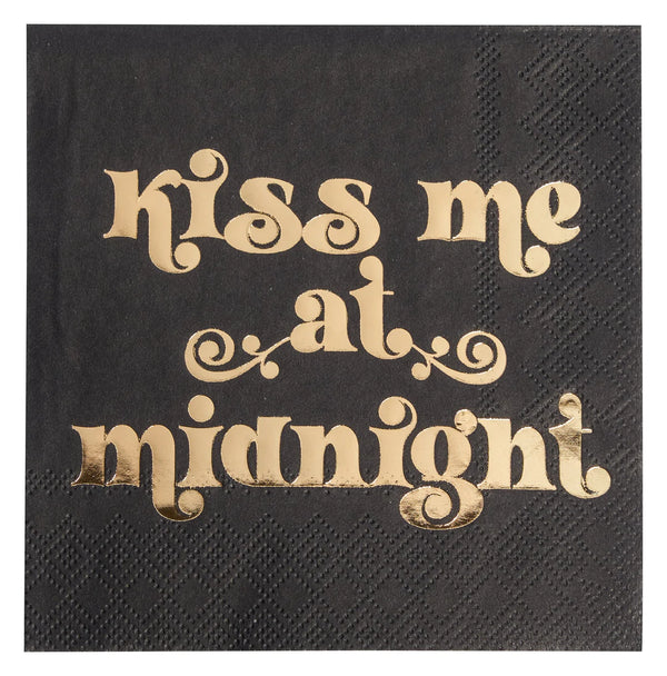 Cocktail Napkin New Year Kiss Me