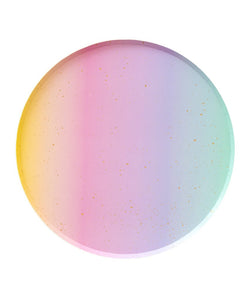 Oh Happy Day Large Plates - Rainbow Ombre