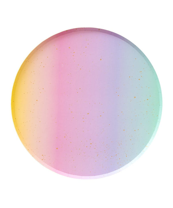 Oh Happy Day Large Plates - Rainbow Ombre