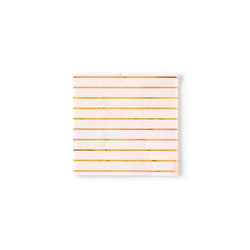Gold Striped Cocktail Napkins - Blush