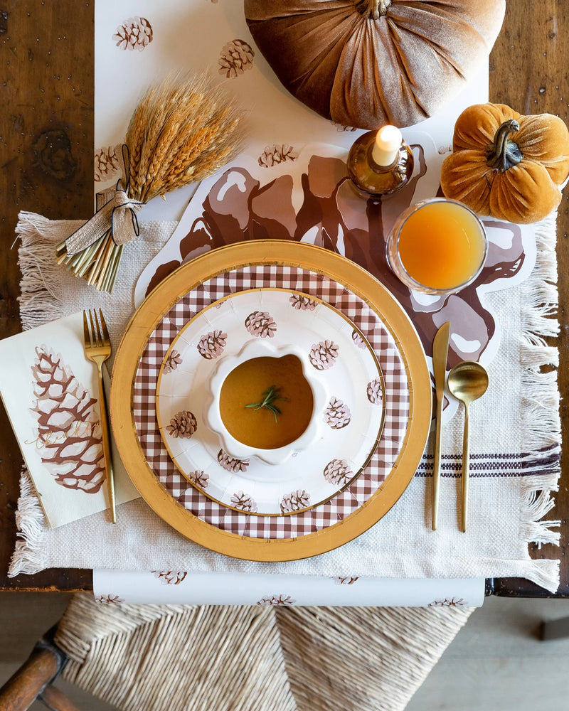 Harvest Pine Cone Paper Placemat