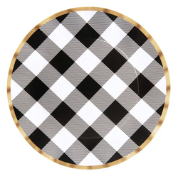 Wavy Dinner Plate Black Buffalo Check