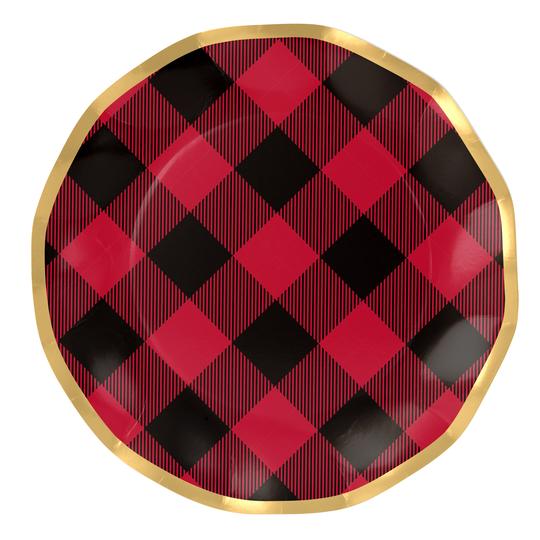 HOLIDAY BUFFALO CHECK WAVY PAPER DINNER PLATE