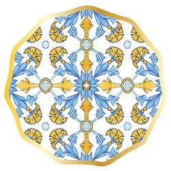 MOROCCAN TILE WAVY PAPER DINNER PLATE