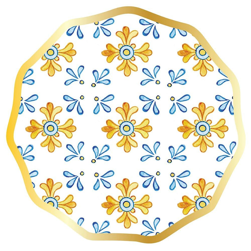 MOROCCAN TILE WAVY PAPER SALAD PLATE