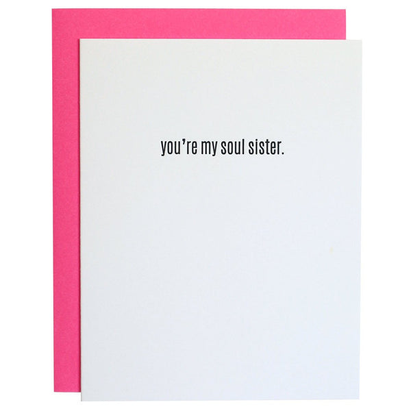 You're My Soul Sister Letterpress Card