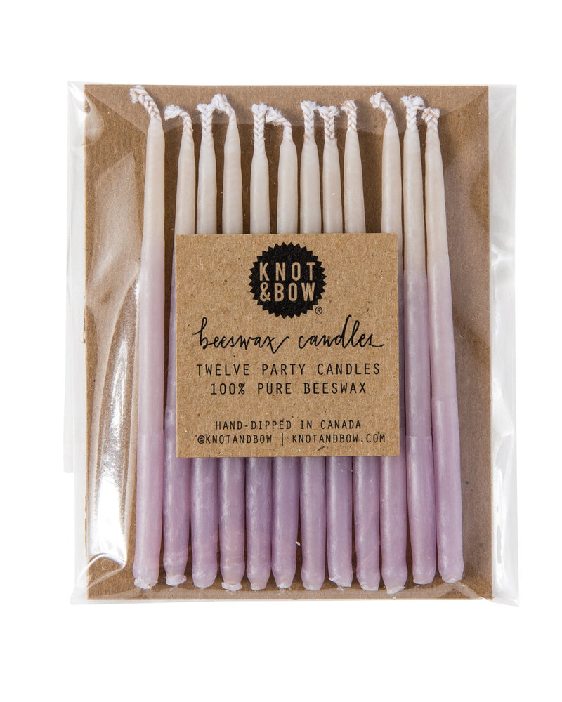 Violet Ombré Beeswax Party Candles