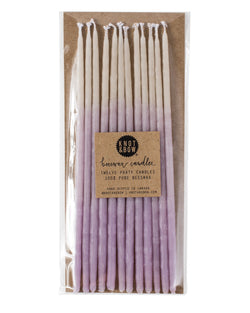 Violet Ombré Tall Beeswax Party Candles