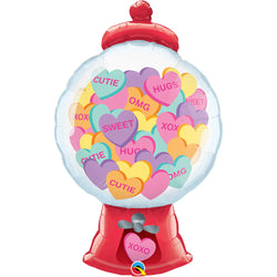 Candy Hearts Gumball Machine Balloon