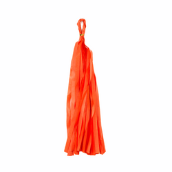 Tissue Paper Balloon Tassel - Neon Orange