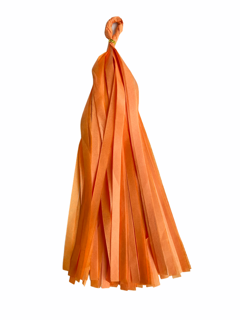 Tissue Paper Balloon Tassel - Orange