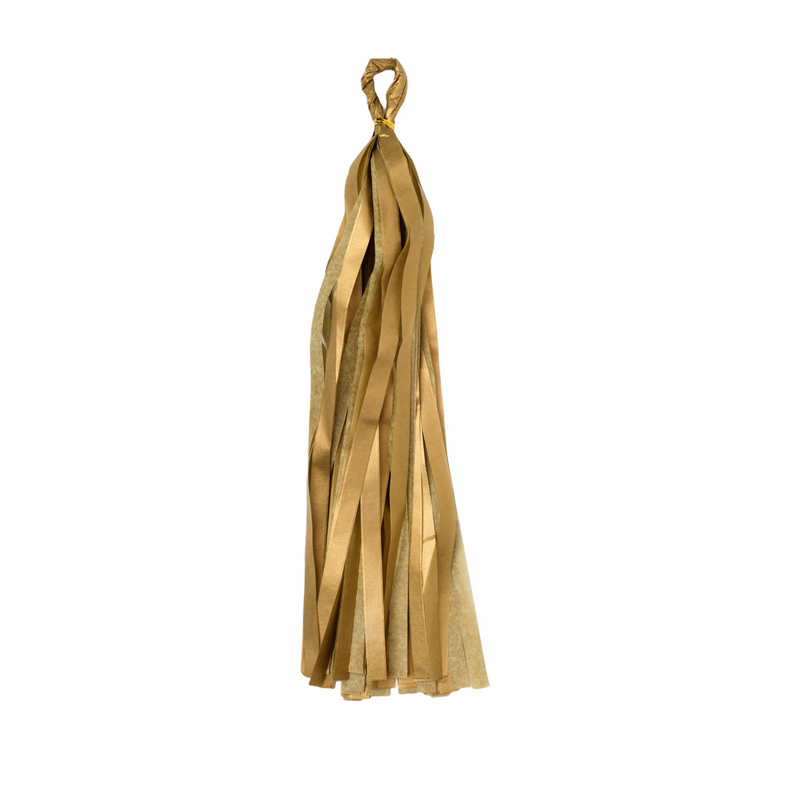 Tissue Paper Balloon Tassel - Antique Gold