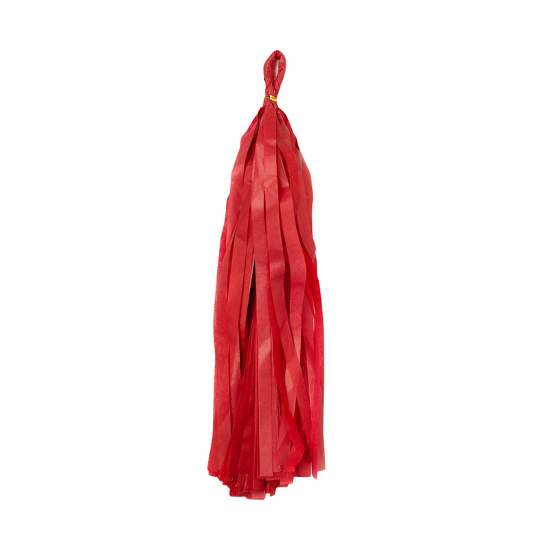 Tissue Paper Balloon Tassel - Red