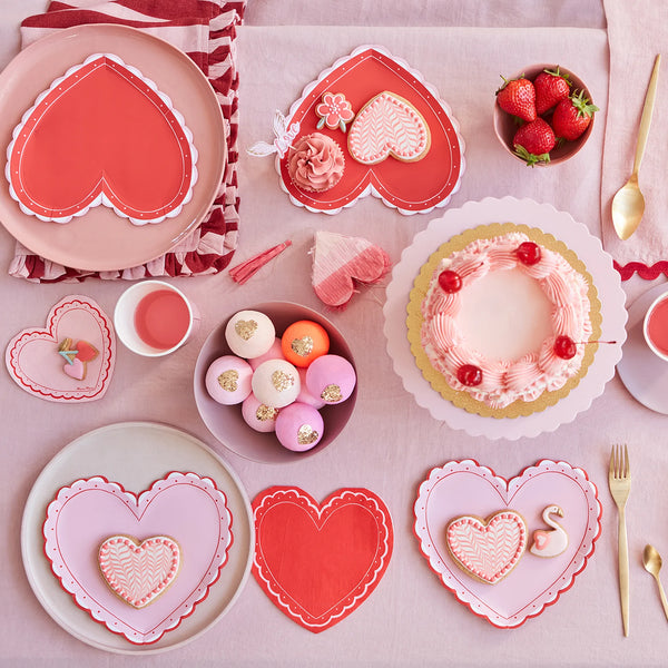 Large Lacy Heart Plates