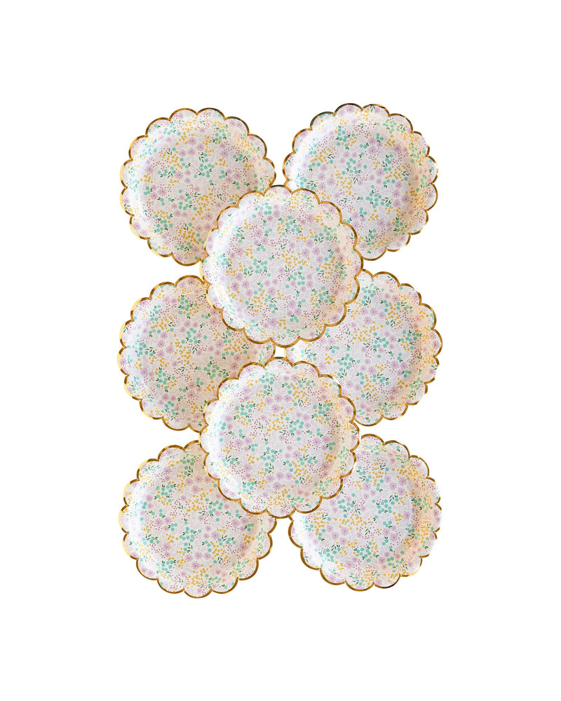 Ditsy Floral Round Scallop Plate