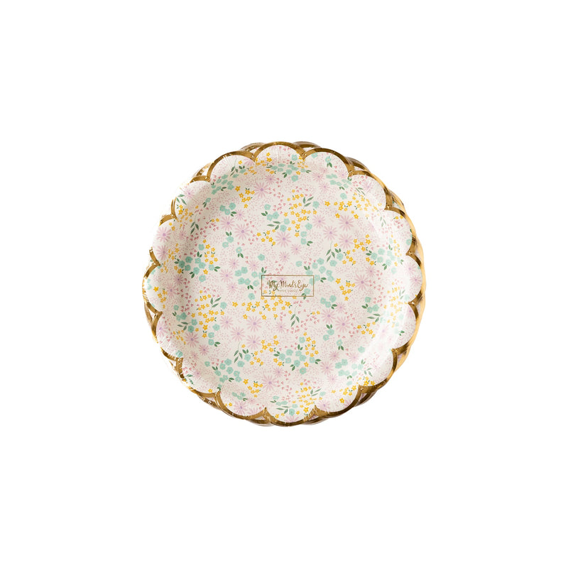 Ditsy Floral Round Scallop Plate