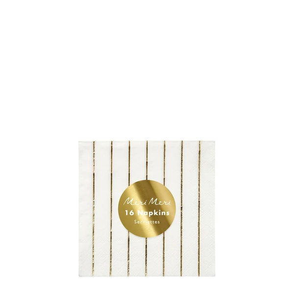 Gold Striped Napkins - Small